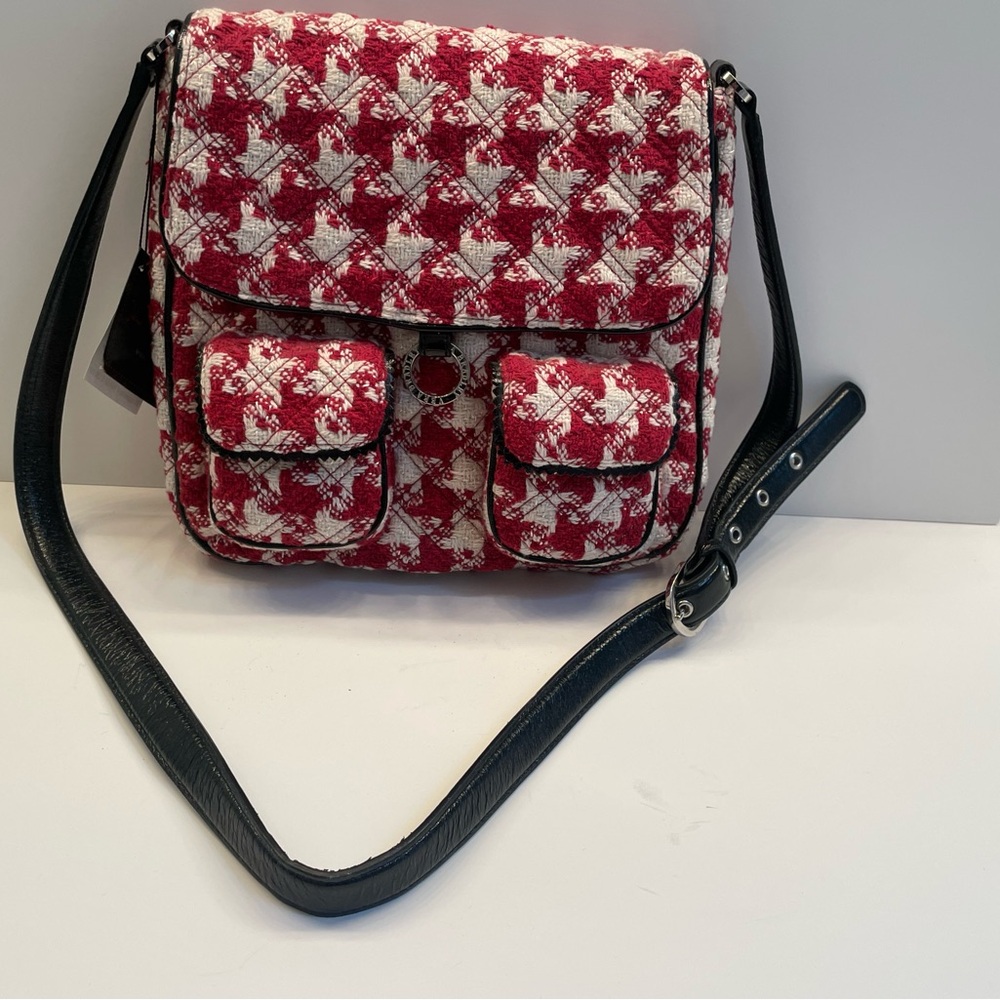 NWT Vera Bradley Stylish Red & White Houndstooth Women's Bag w/adjustable strap